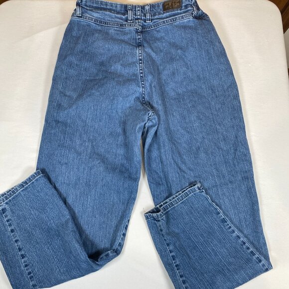 Lee Side Elastic At The Waist 14 Medium Cotton Blend Blue Jeans - Picture 6 of 8